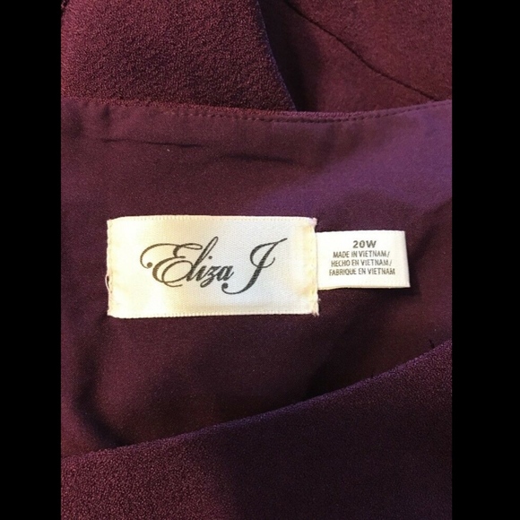NEW Eliza J Bell Sleeve Fit & Flare Dress‎ in Plum Purple [ PLUS SZ 20W ] - Picture 7 of 7